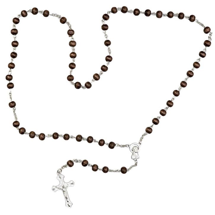 Fako Bijoux - Ketting - Rozenkrans - Sandelhout -, Sieraden, Tassen en Uiterlijk, Kettingen, Verzenden