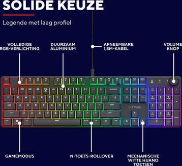 2dekans | Trust GXT 866 Torix - Mechanisch gaming, Ophalen of Verzenden, Zo goed als nieuw, Trust