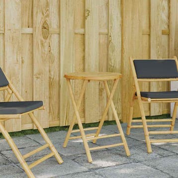vidaXL Tuintafel inklapbaar Ø 55x75 cm bamboe, Tuin en Terras, Verzenden, Nieuw, Hout