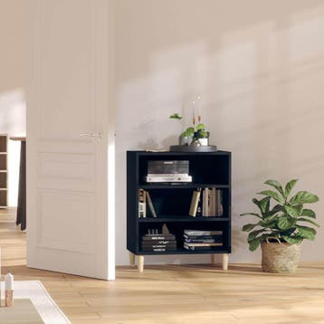 vidaXL Dressoir 57x35x70 cm bewerkt hout zwart, Verzenden, Nieuw, Overige houtsoorten, Minder dan 50 cm