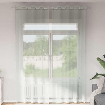 vidaXL Gordijnen voile met doorvoertules 2 st 140x260 cm, Verzenden, Nieuw, Grijs