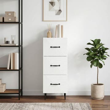 vidaXL Ladenkast Wit 33 x 34,5 x 89,5 cm Bewerkt hout, Verzenden, Nieuw
