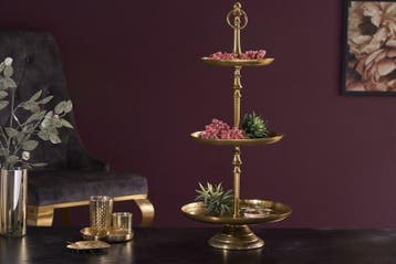 Design taartplateau ORIENT 65cm goud in wild hammer finish, Huis en Inrichting, Ophalen of Verzenden, Nieuw