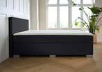 ACTIE! Boxspring Barcelona 160 200 Zwart, Verzenden, Zwart, 200 cm, Modern
