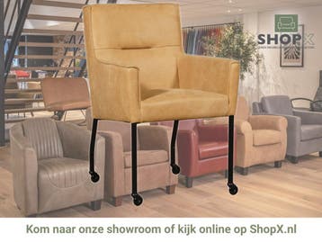 Leren eetkamerstoel Lucky - Kenia Cognac (cognac), Nieuw, Leer, Ophalen of Verzenden, Eén