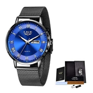 Ultradun Luxe Horloge voor Dames - Kalender Kwarts Roestvrij, Verzenden, Nieuw, Lige