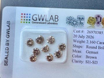 Zonder minimumprijs - 9 pcs Diamant (Natuurlijk gekleurd) -, Sieraden, Tassen en Uiterlijk, Edelstenen, Nieuw