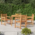 vidaXL 5-delige Tuinset massief teakhout, Verzenden, Nieuw, Teakhout, Tuinset