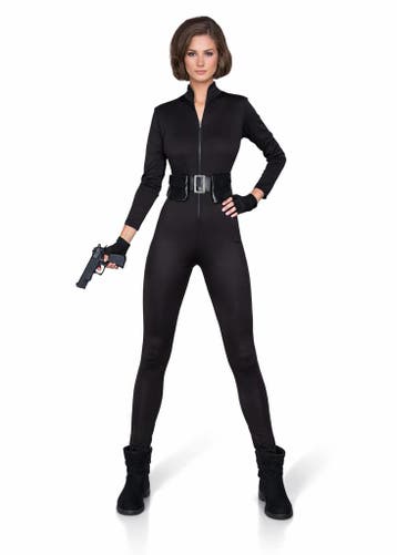 Sexy Agent Catsuit Dames – Zwart 3-delig Kostuum - Maat, Ophalen of Verzenden, Nieuw