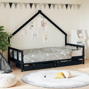 vidaXL Kinderbedframe met lades 90x200 cm massief grenenhout, Verzenden, Nieuw