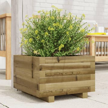 vidaXL Plantenbak 40x40x26,5 cm geïmpregneerd grenenhout, Verzenden, Nieuw, Hout, Minder dan 60 cm