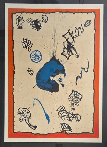 Pierre Alechinsky (1927) - abstracte compositie - Cobroue, Antiek en Kunst, Kunst | Designobjecten