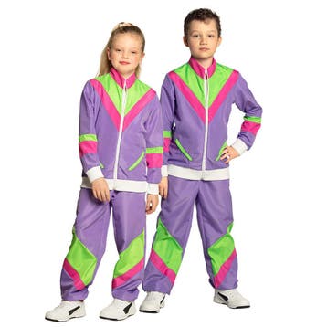 Retro Trainingspak voor Kinderen Paars - 7-9 jaar, Kleding | Dames, Verzenden, Nieuw