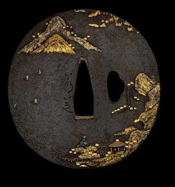 Tsuba Shibayama zu Jakushi-school - Japan - Edo Periode