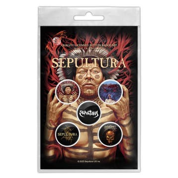 Sepultura Roots - Button - 5-pack officiële merchandise, Ophalen of Verzenden, Nieuw, Kleding