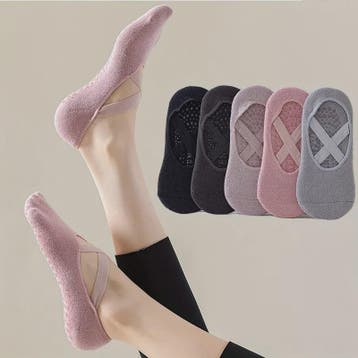 5 Paar Dames Yogakousen met Antislip Siliconen Grip - Ademen, Verzenden, Nieuw