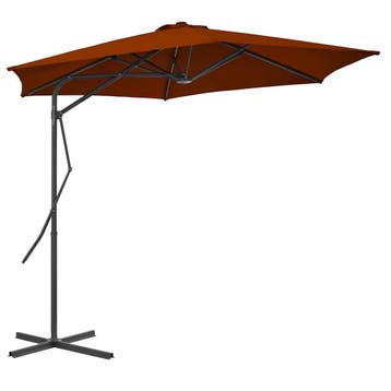vidaXL Parasol met stalen paal 300x230 cm terracottakleurig, Verzenden, Nieuw, Minder dan 1 meter