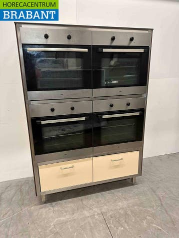 RVS Trespa Wandkast met 4 x Heteluchtoven Convectie Oven, Ophalen of Verzenden, Gebruikt