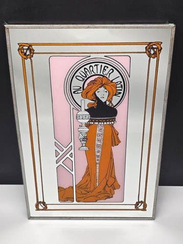 Alphonse Mucha - Wandspiegel - Glas, Metaal - Au Quartier