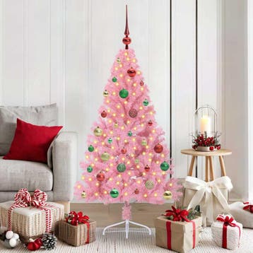 vidaXL Kunstmatig Voorverlicht Kerstboom met 150 LED Roze, Verzenden, Nieuw