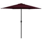 vidaXL Parasol met aluminium paal 270x246 cm bordeauxrood, Tuin en Terras, Parasols, Verzenden, Nieuw, 2 tot 3 meter