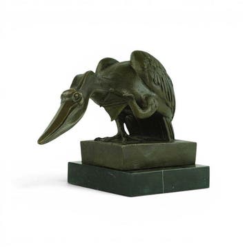 Milo (1910-1978) - sculptuur, Fishing Pelican - 40 cm - 9.8, Antiek en Kunst