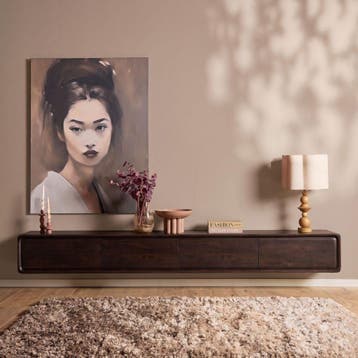 Zwevend tv meubel Allure Bruin Mangohout 240 cm | Starfurn, Ophalen of Verzenden, Nieuw