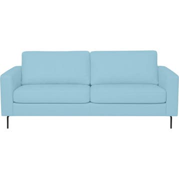 Leren bank Match - 3 zits - Toledo Sky Blue (lichtblauw) -, Nieuw, Ophalen of Verzenden, Rechte bank, Modern