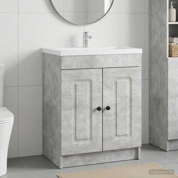 vidaXL Badkamer onder wastafel kast Betongrijs 78,5 x 37,5 x, Verzenden, Nieuw