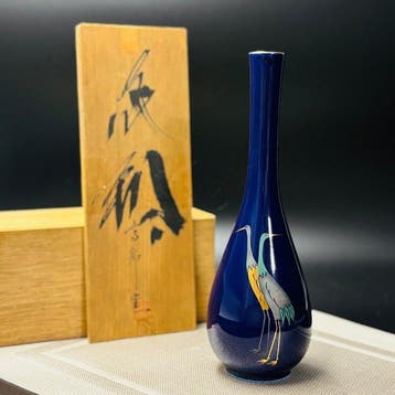 Vaas - Keramiek, blauw glazuur - Japan - Vaas met