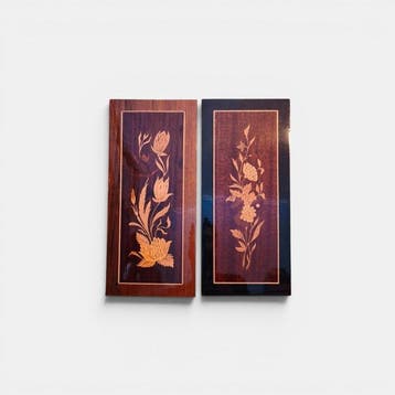 Intarsio in legno - Paneel (2) - kader - Hout - Quadri