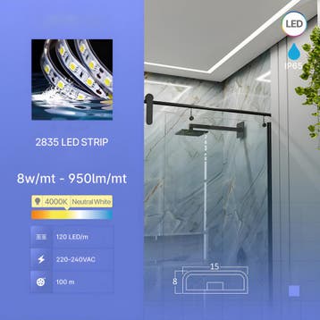 LED Strip - Brinton Eco - 100 Meter - Natuurlijk Wit 4000K -, Ophalen of Verzenden, Nieuw, Overige fittingen