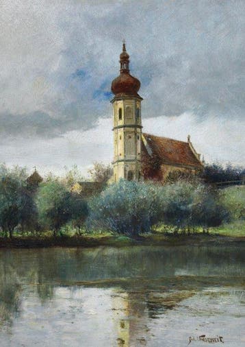 Paul Unbereit (1884-1937) - Kirche in Marbach an der Donau,, Antiek en Kunst