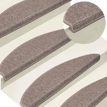 vidaXL Trapmatten 15 st 65x21x4 cm Donkerbeige Halfrond, Verzenden, Nieuw