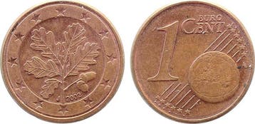 2002 Duitsland Probe 1 Cent gedrehte Sterne extrem selten..., Verzenden