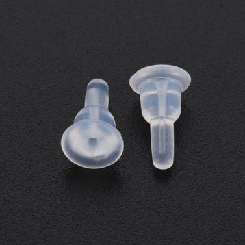 4 x Siliconen oordopjes 10 x 6 x 6 mm – gat 0,7 mm – tra, Hobby en Vrije tijd, Kralen en Sieraden maken, Ophalen of Verzenden