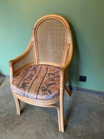 Stoel - Rattan - Rotan armstoel