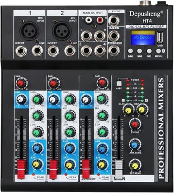 Audio Mixer USB | Live & Karaoke | 34% Korting OP=OP, Ophalen of Verzenden, Zo goed als nieuw, Minder dan 5 kanalen, Microfooningang