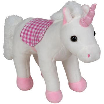 Pluche eenhoorn knuffel - wit/roze - 20 cm - speelgoed, Verzenden, Nieuw