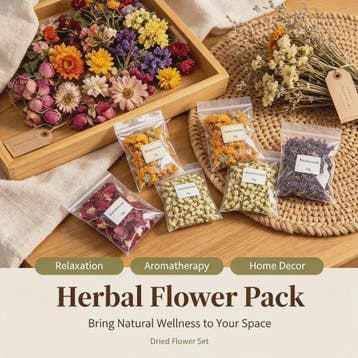 Gedroogde Bloemen & Kruiden Pakket - 40 Stuks - Knutsel & De, Verzenden, Nieuw