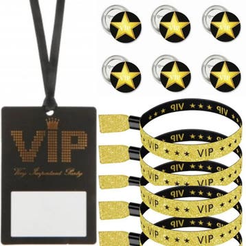 10 Name tags VIP van karton aan satijn lint, Verzenden, Nieuw, Feestartikel, Overige