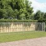 vidaXL Hondenhok met deur 10x2x1,5 m gegalvaniseerd staal, Dieren en Toebehoren, Verzenden, Nieuw