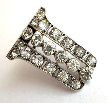 Zilver, Art Deco 935 zilver Knoll & Pregizer kledingclip,