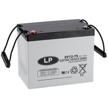 Landport (LP) AGM EV12-75 deep cycle accu 12 v 75 Ah VRLA, Ophalen of Verzenden, Nieuw