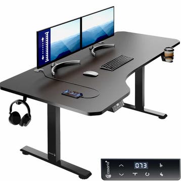 Zit sta bureau Zwart 160x75x73-118cm (Kantoor inrichting), Verzenden, Nieuw in verpakking