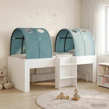 vidaXL Hoge Bed Frame voor Kids met Tunnel 3 st Wit en, Verzenden, Nieuw, Wit, Hout