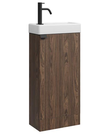 Toiletmeubel Orion 40 x 22 cm Walnoot Bruin Fonteinmeubel, Verzenden, Nieuw, Wastafel