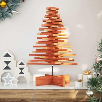 vidaXL Kerstdecoratie kerstboom 80 cm massief grenenhout, Diversen, Kerst, Verzenden, Nieuw