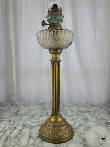 HASAG - Petroleumlamp - Brons, Glas - olielamp