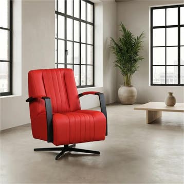 Leren draaifauteuil Galaxy - Toledo Ducati (rood) -, Nieuw, Ophalen of Verzenden, 50 tot 75 cm, Industrieel, Modern